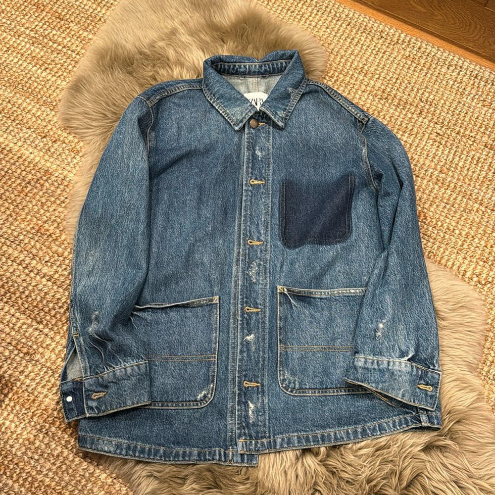 Zara denim chore jacket sz M